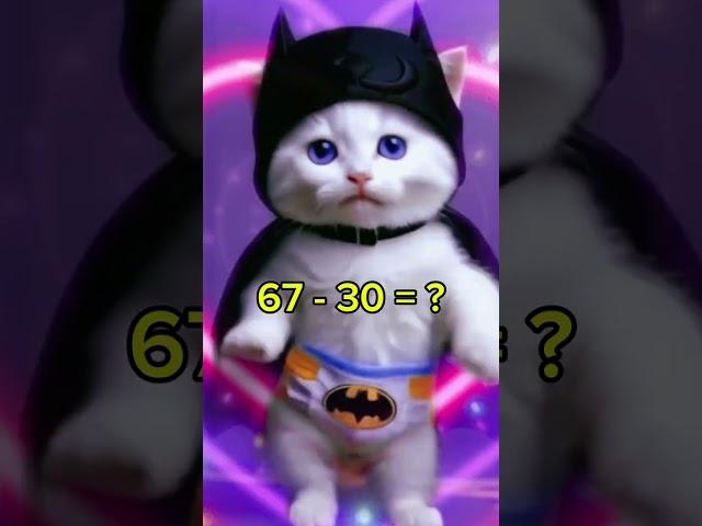 Bat Cat Math challenge #mathchallenge #brainblitz #cutecat