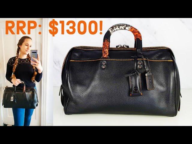 RARE Coach Rogue Satchel with Patchwork Snakeskin Handles | BAG REVIEW | Black Handbag MOD SHOT