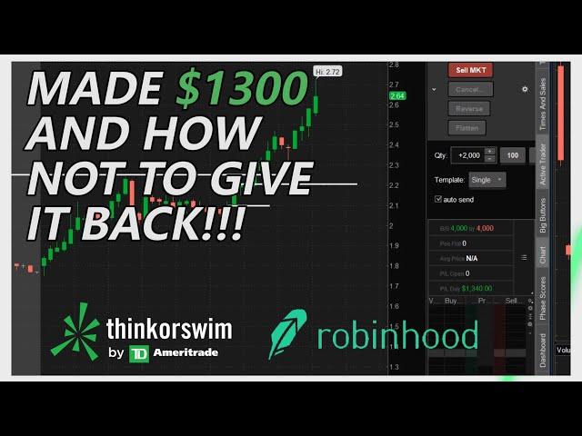 Making $1300 and Almost BLOW Up The Next Trade - Live Trading Lesson