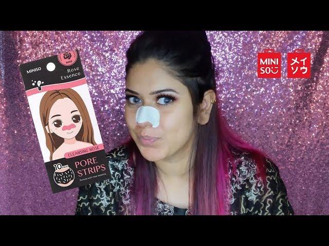 miniso rose essence pore strips review|Beenish khan