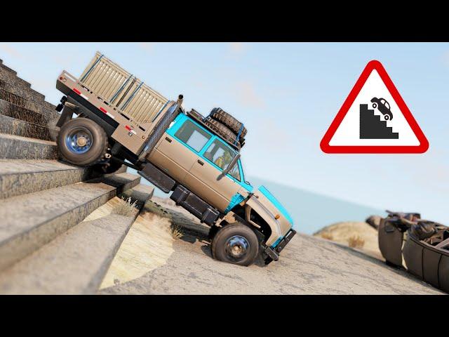 BeamNG Drive - Cars vs Stairs #18