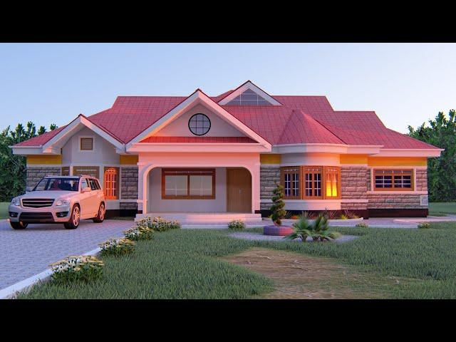 BEAUTIFUL MODERN 4 BEDROOM BUNGALOW HOUSE DESIGN