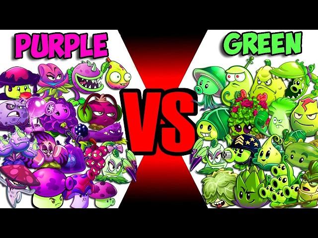 Every GREEN vs PURPLE Battlez - Who Will Win? - Pvz 2 Team Plant vs Team Plant