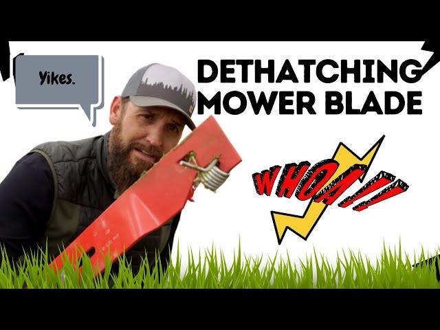 How to DETHATCH YOUR LAWN with a MOWER. DETHATCHING UNIVERSAL MOWER BLADE.