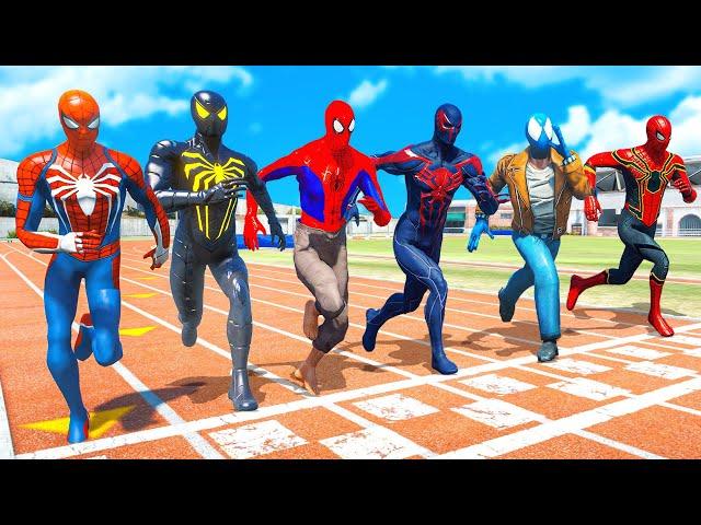 TEAM SPIDERMAN VS SONIC ARMY | GTA 5 Running Challenge Competition