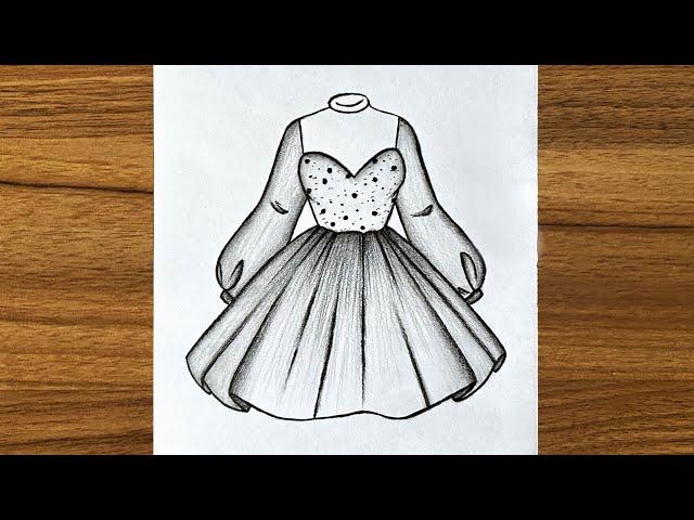 How to draw a beautiful girl dress || Easy drawing ideas for girls || Easy drawings step by step