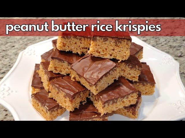 Peanut Butter Rice Krispies Treats! | Super EASY Recipe