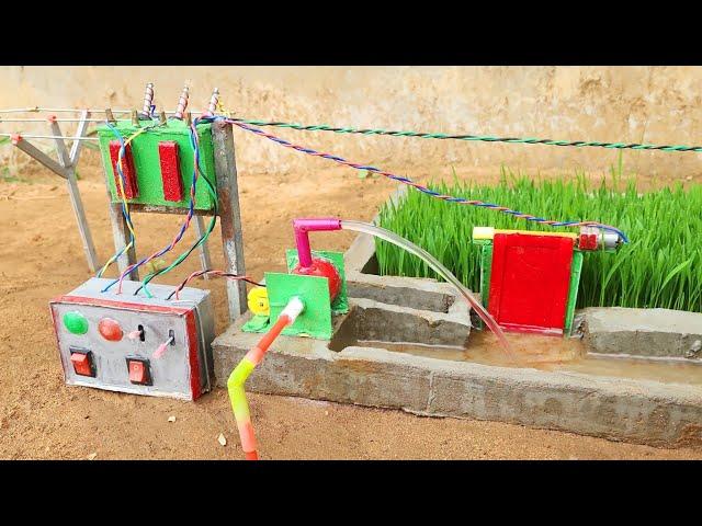 Electric mini water pump | Diy tractor borewell drilling machine | Science project