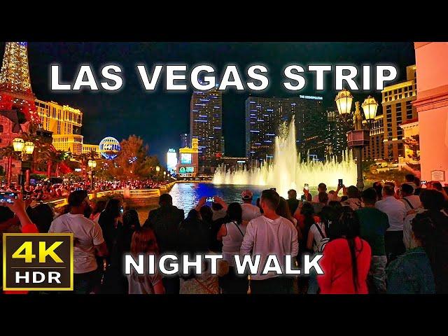 [4K HDR] Las Vegas Strip Night Walking Tour | 2023 | Las Vegas, Nevada 