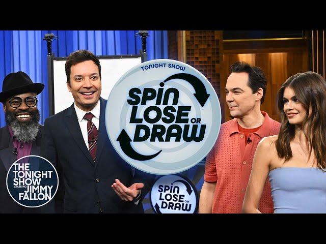 Spin, Lose, or Draw with Jim Parsons and Kaia Gerber | The Tonight Show Starring Jimmy Fallon