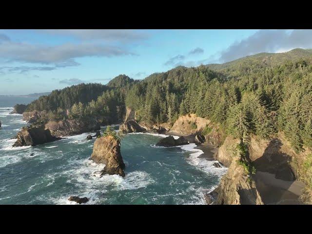 Secret Beach Oregon Samuel H Boardman Scenic Corridor Mavic 3 Clasic Drone Dr. Elliot McGucken Art