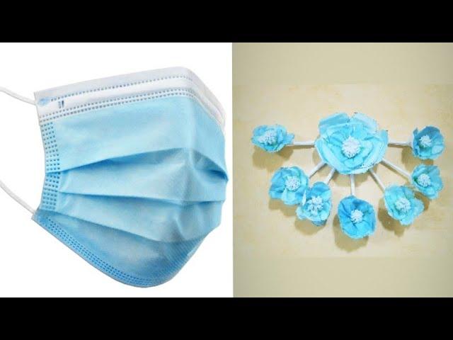 Face Mask Flower Wall Hanging - Easy Wall Hanging Decoration Ideas - Best Out Of Waste Material
