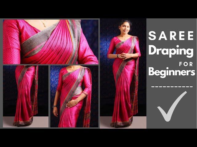 Saree draping tutorial for beginners|tips for secure fitting|തുടക്കക്കാർക്‌അടിപൊളിയായിസാരിഉടുക്കാം.