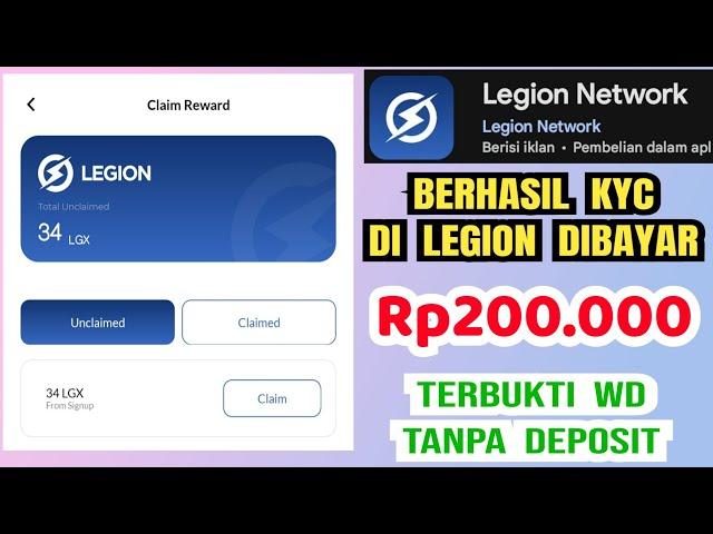 event aplikasi LEGION terbaru || Daftar APK LEGION sukses CUAN KYC langsung WD dapat uang Rp200.000