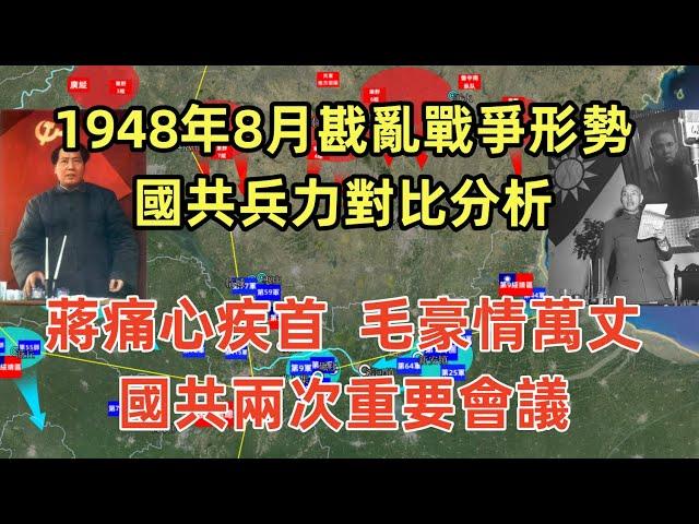 淮海戰役徐蚌會戰（1）1948年8月國民政府戡亂戰爭形勢分析，國軍戡亂檢討會議蔣痛心疾首，國軍損失有多大？中共九月會議毛豪情萬丈，擴軍到500萬，國共全國範圍總兵力對比誰占優勢？共軍統計數據有何技巧？