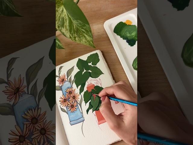 Paint tube illustration with gouache #artshorts #gouache #art