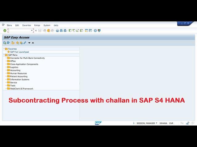 Subcontracting Process With Challan in SAP S4 HANA