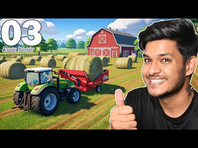 Farming Simulator 25 ▶ Making Haybales For Animals Part 3 In Hindi