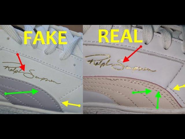 Puma Ralph Sampson low real vs fake. How to spot counterfeit Puma Ralph Sampson trainers.