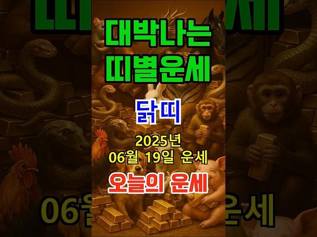 [오늘의 운세]  닭띠 정확한 예감!  2025년 6월 19일 (목) 오늘 뭔가 터진다! #shorts