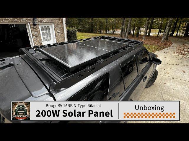 BougeRV 200 watt Solar Panel unboxing and install on a 4Runner Sherpa Crestone roof rack