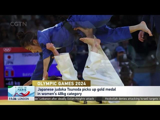 Japanese judoka Tsunoda picks up gold medal in women's 48kg category at Paris 2024 Olympics