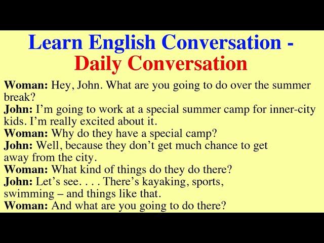 Learn English Conversation - Daily Conversation المحادثة بالانجليزية