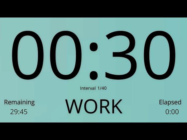 Tabata Timer 30/15 - HIIT Timer 30/15 - Interval Timer 30/15 ( without music )