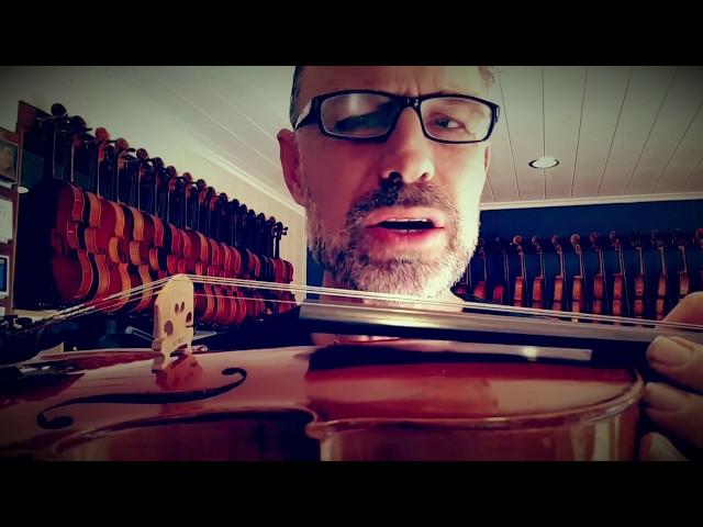 How to Straighten Violin Bridge - violin expert shows a simple safe way to straighten violin bridge