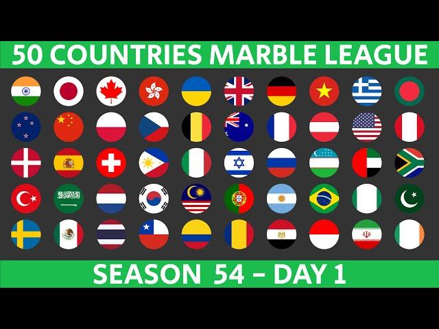 50 Countries Marble Race League Season 54 Day 1/10 Marble Race in Algodoo