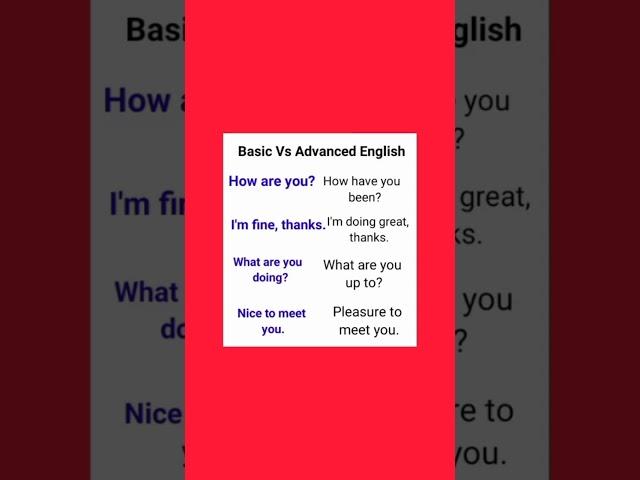 Basic V's Advanced English #englishlanguage #vocabulary #basicenglish #advancedenglish #english