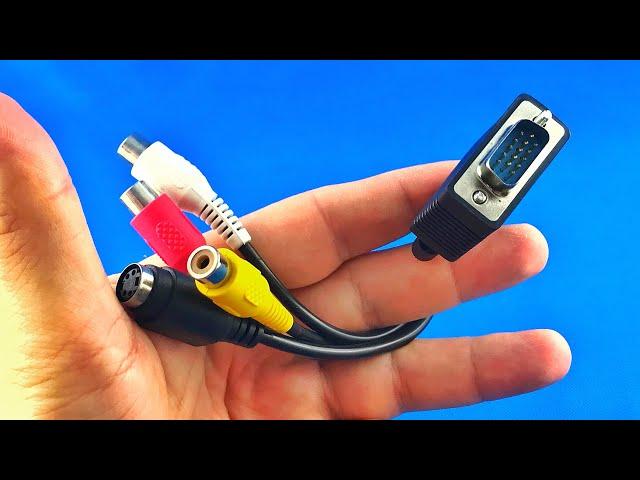  VGA to AV S Video cable adapter #AliExpress Haul Unbox