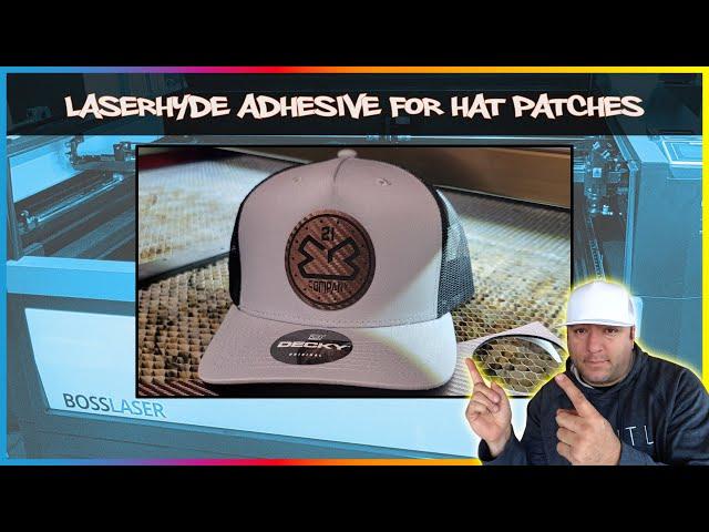 LaserHyde™ Adhesive - Heat Press Thermal Film - Applying to Leatherette Sheets for Hat Patches