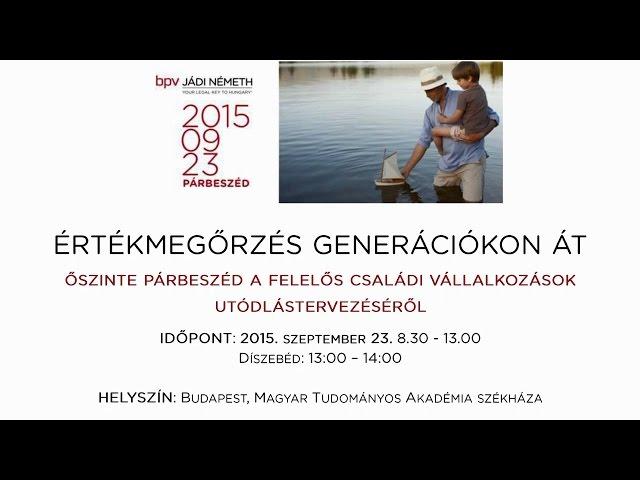 Értékmegőrzés generációkon át - konferencia