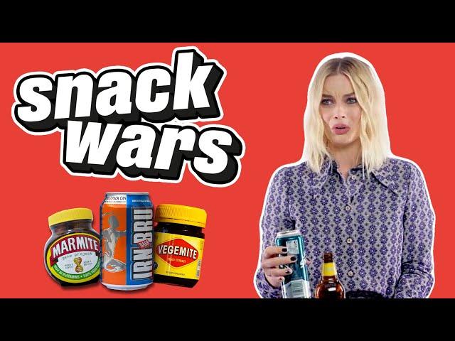 Margot Robbie Reacts to British And Australian Snacks | Snack Wars | @LADbible