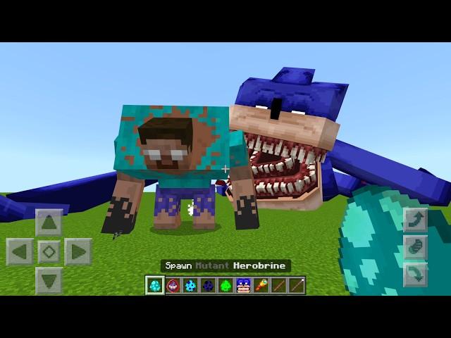 EVERY Shin Sonic vs Mutant Herobrine Mod ADDON UPDATE in MINECRAFT PE