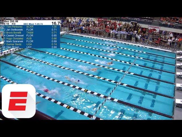 Caeleb Dressel sets American record in 200 IM win at 2018 SEC Swimming Championships | ESPN