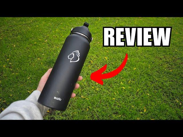 BUZIO Double Wall Stainless Steel Sports Water Bottle with Straw Lid Review