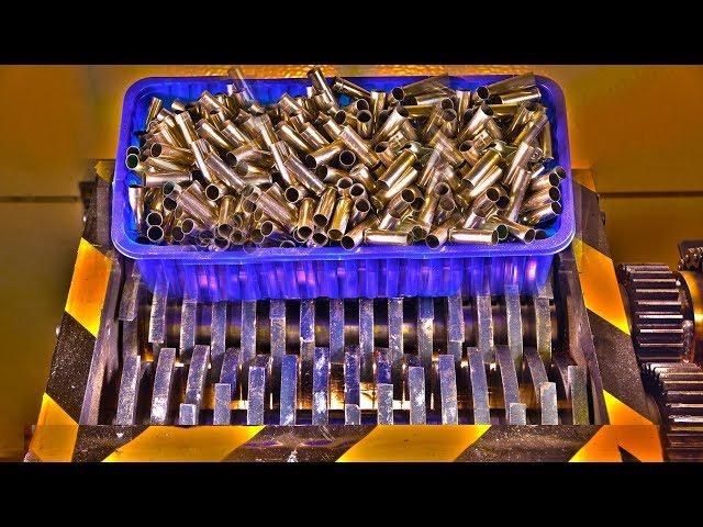 Experiment Shredding Giant Pile Of Bullet Shells | PressTube