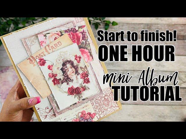 ONE HOUR Mini Album TUTORIAL⏰ Start to finish!! #rosakellyonehourcrafting