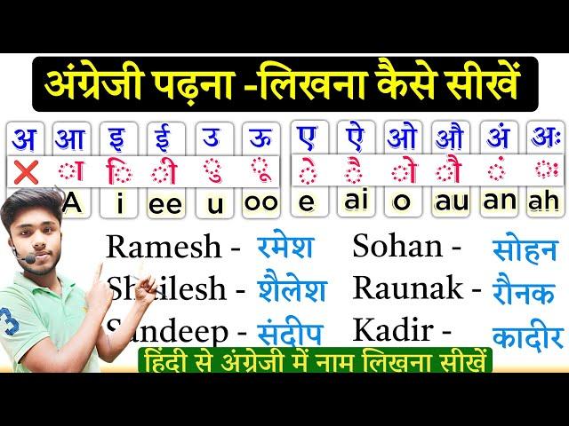 अंग्रेजी में नाम लिखने का सपसे आसन तरिका/English Padhna Kaise Sikhe | Learn English From zero level