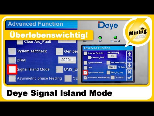 Signal Island Mode !!Lebenswichtig!! für deine Sicherheit im Offgrid Betrieb mit dem Deye Hybrid