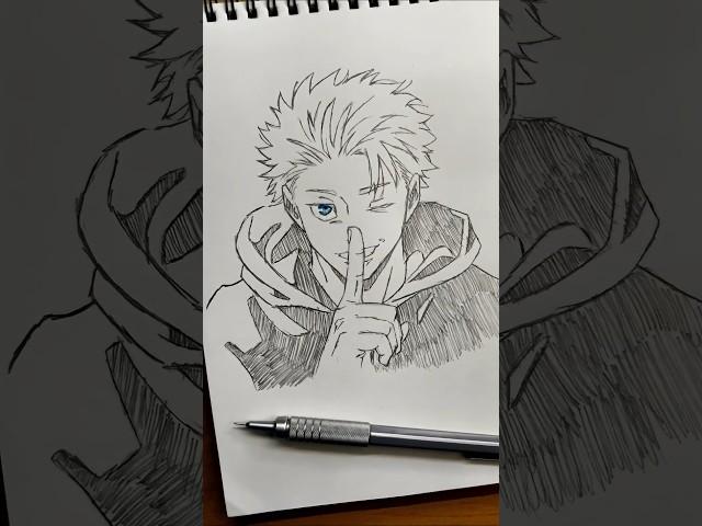Satoru gojo fanart ( pencil drawing ) #art #gojo #anime #sketch #drawing #shorts