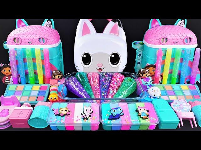 Gabby's dollhouse Slime Mixing Random Cute, shiny things into slime #ASMR #satisfying #slimevideos