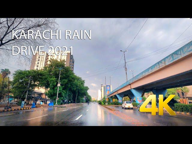 KARACHI RAIN DRIVE - 4K Ultra HD - Karachi Street View