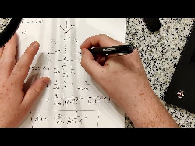 David Griffiths Electrodynamics | Problem 2.25 (Part a, b c) Solution