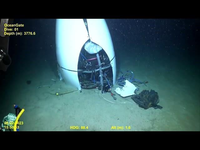 This is what was left of the Titan submersible on the ocean floor