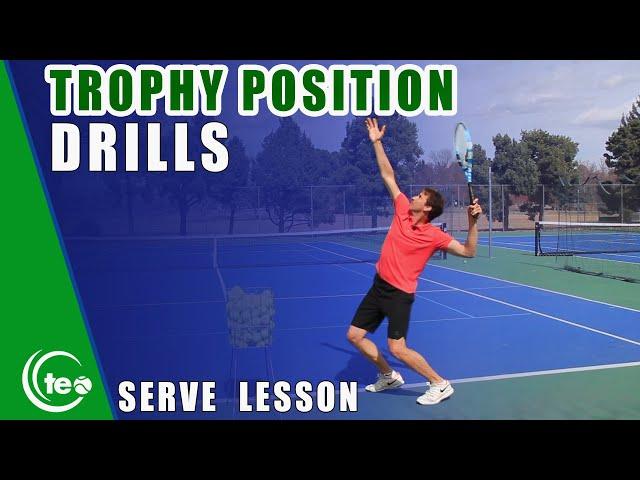 TENNIS SERVE: 5 Simple Drills To Master The Trophy Position On Your Tennis Serve