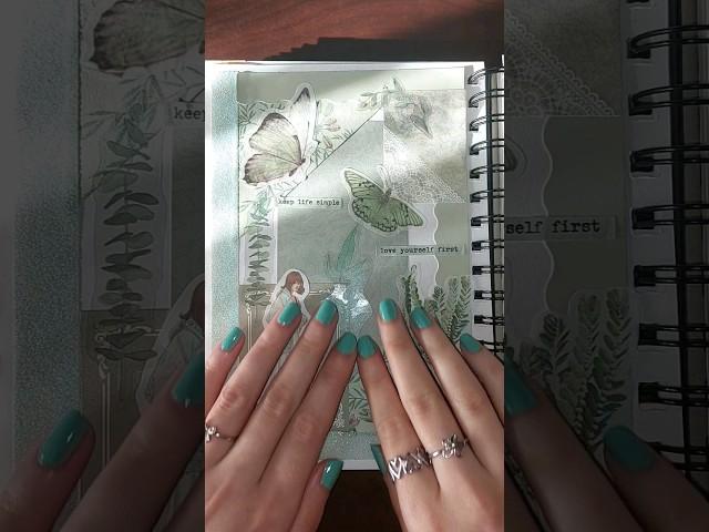 scrapbook sage green ASMR #scrapbooking #asmrsounds #asmr #journal #scrapbook #sage #green