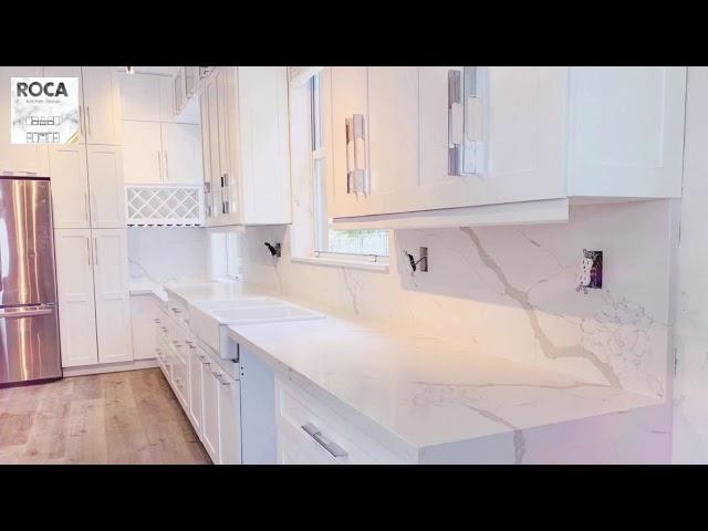 kitchen design Countertops Calacatta Quartz , Cabinet White